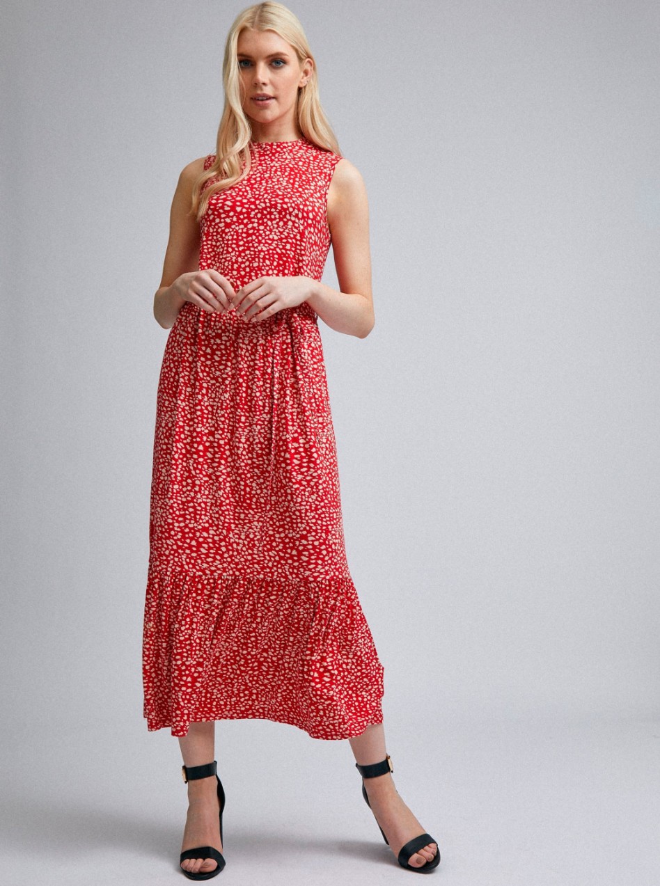 Red Floral Mididishes Dorothy Perkins