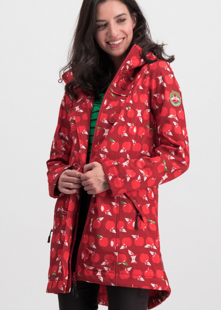 Blutsgeschwister Wild Weather Red Patterned Functional SoftShell Coat