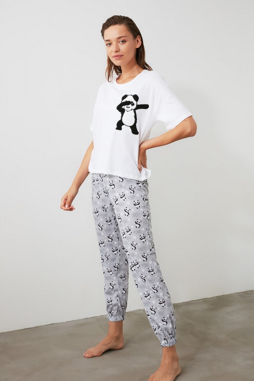 Női pizsama szett Trendyol Panda patterned