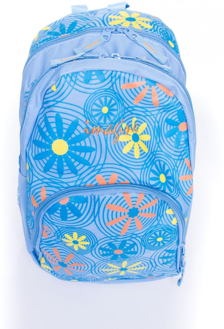 DISNEY school backpack with a flower pattern
