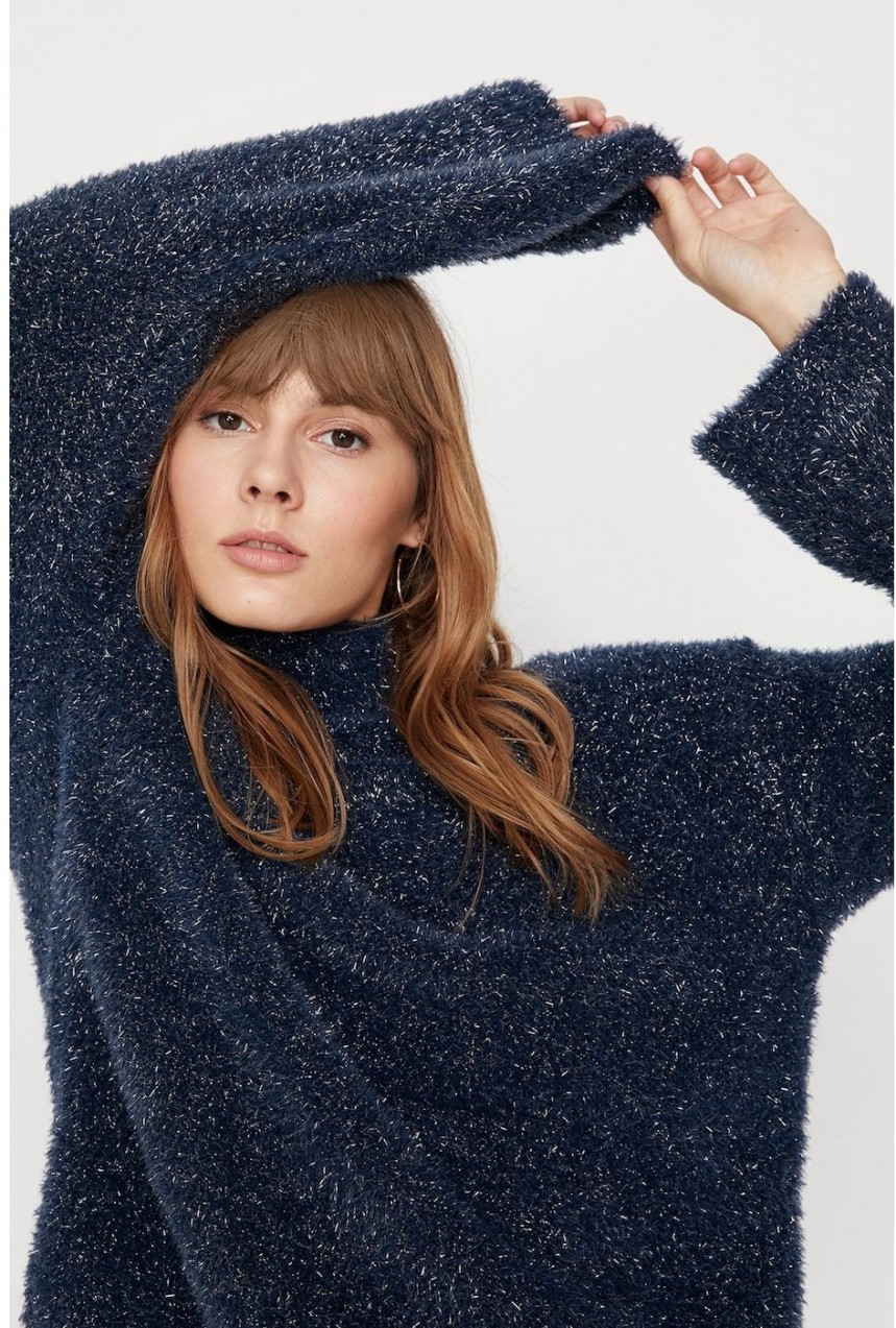 Trendyol Women's Navy Blue Love For Koton Sweater