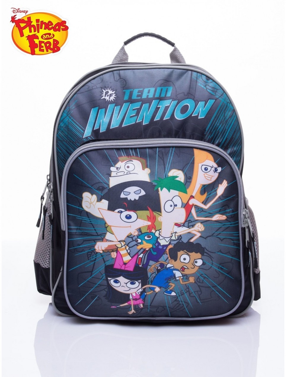 Fekete iskolai hátizsák egy pár Phineas és Ferb