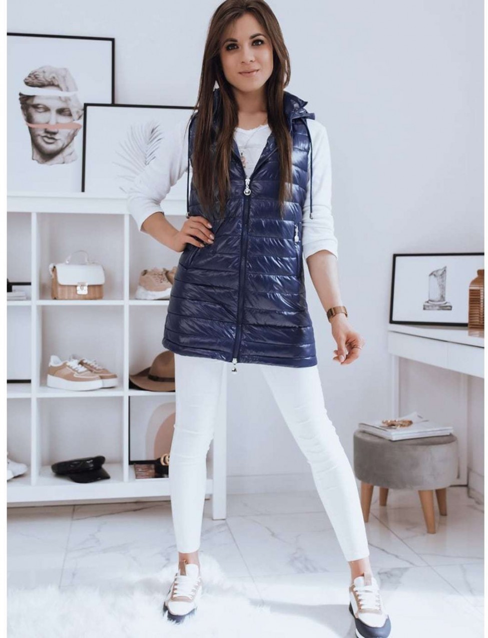 Quilted vest for women JESS blue Dstreet TY1861