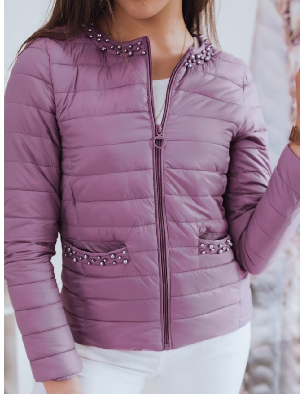 Ladies' quilted jacket PERLA purple Dstreet TY1850