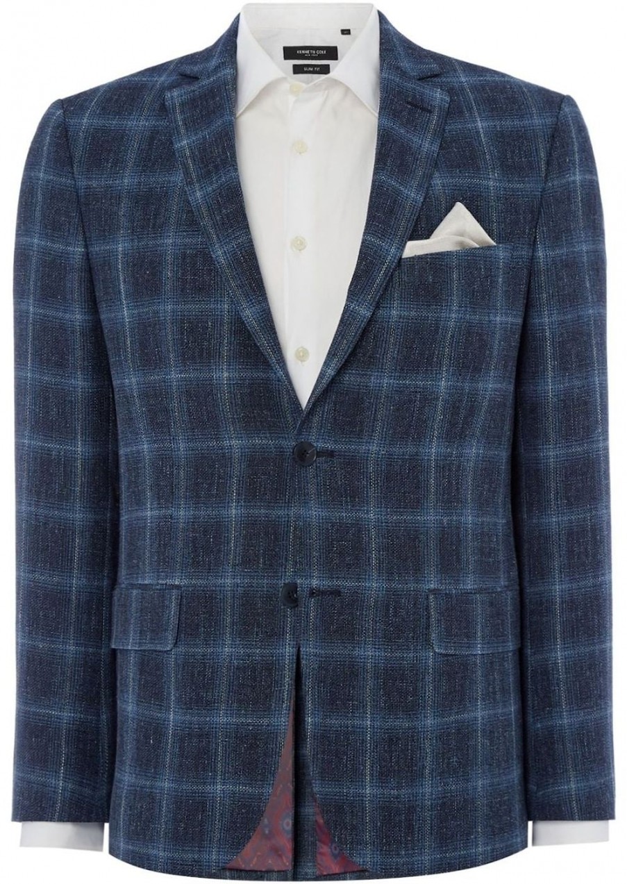 Turner and Sanderson Riley Tailored Fit Linen Check Blazer