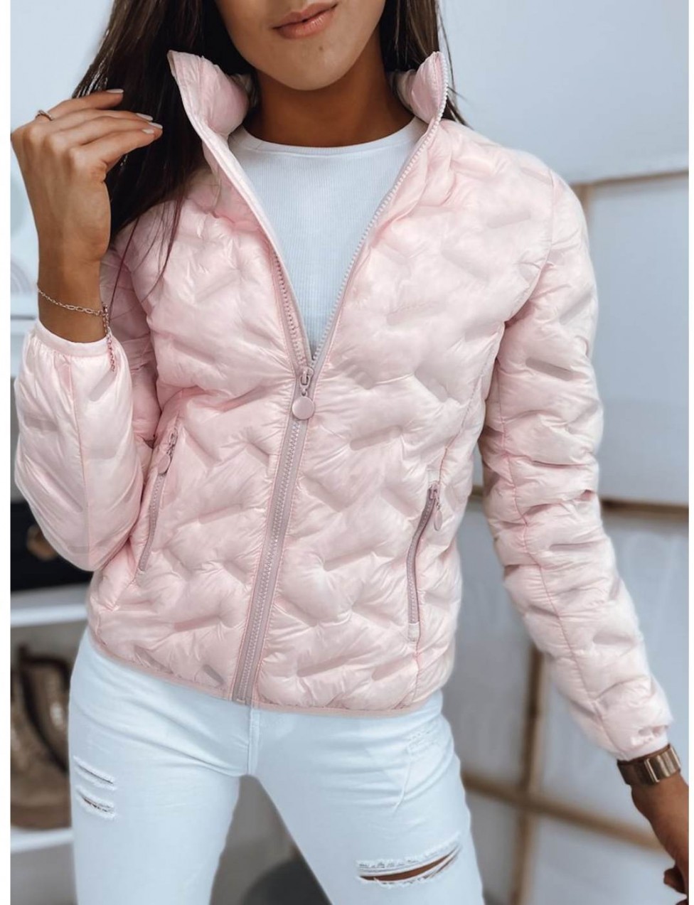 Pink CONOR quilted jacket TY1707