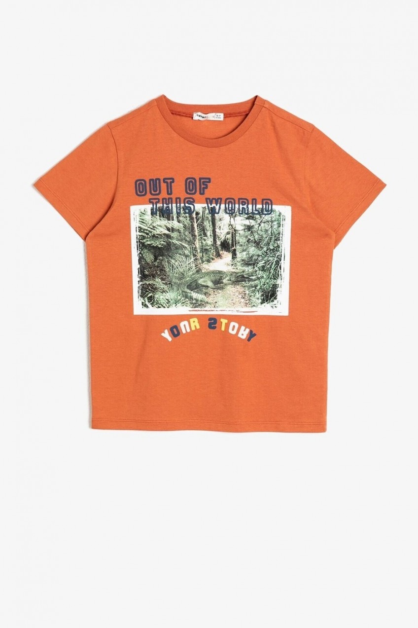 Koton Boy Cinnamon Printed T-shirt