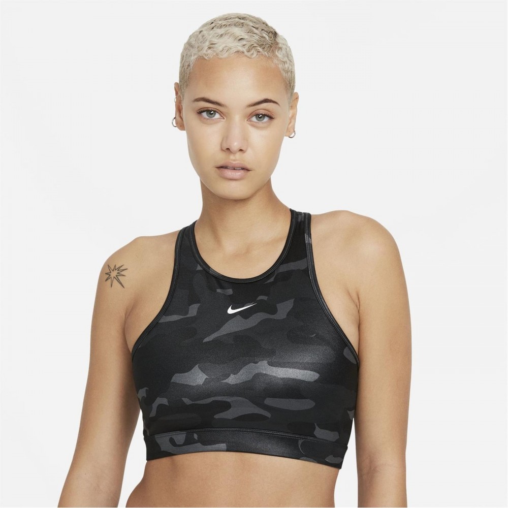 Nike Dri-FIT Swoosh női közepes támogatású 1 darabos pad magas nyakú sport melltartó
