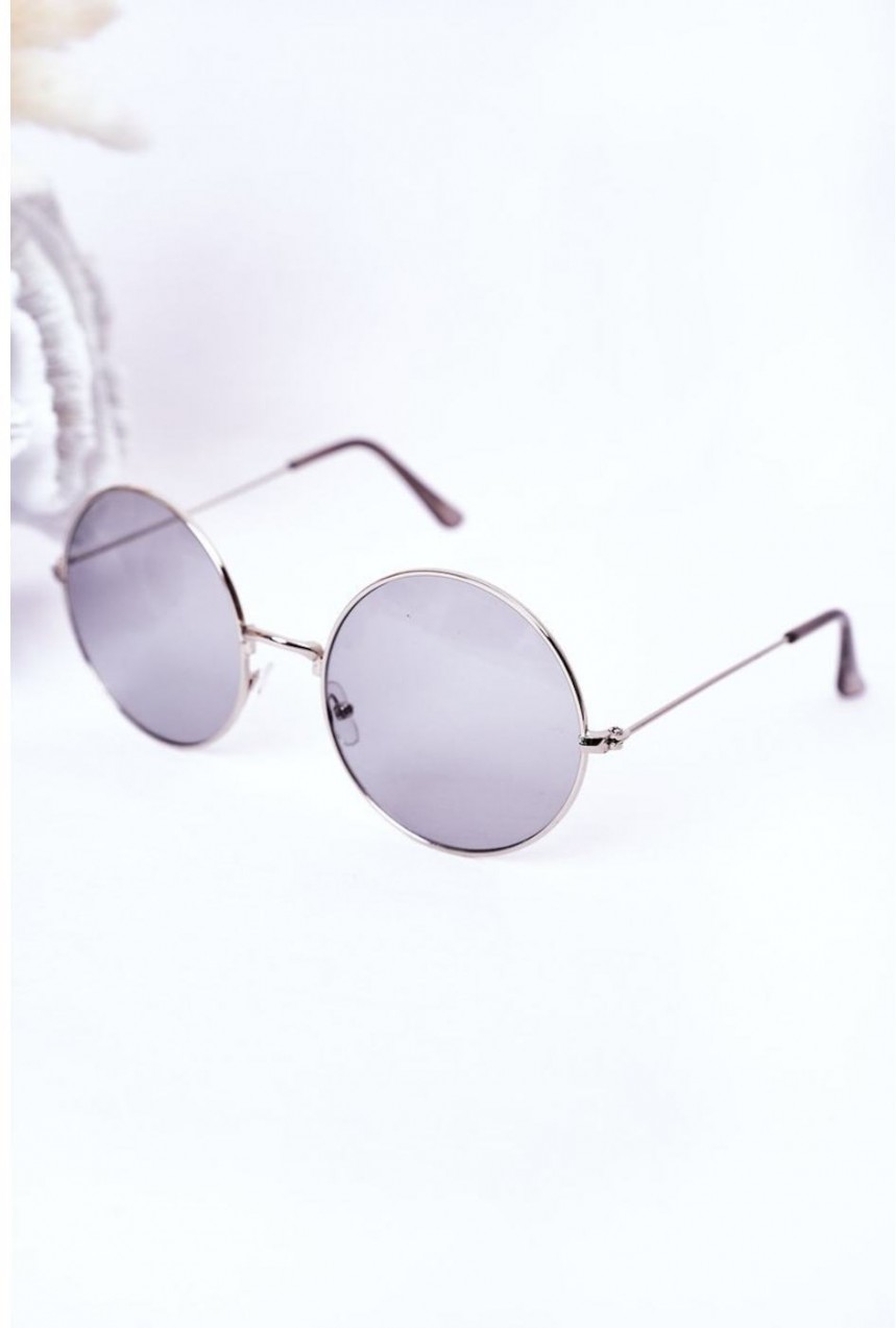 Ezüst Lennon napszemüveg szürke lencsével