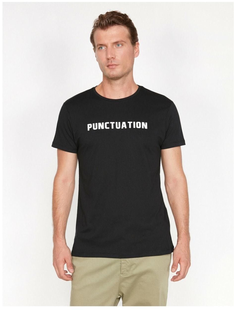 Koton Men's Black Printed T-Shirt