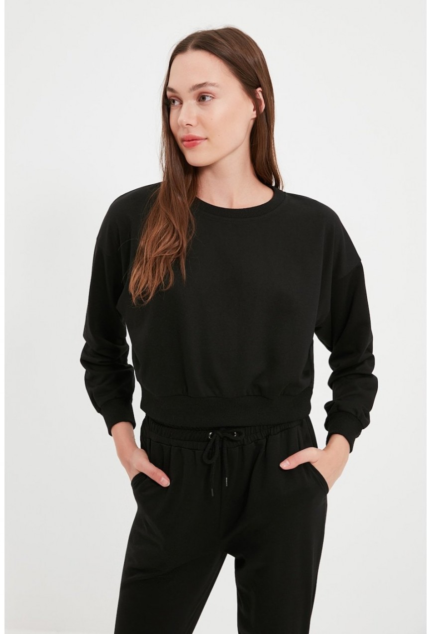 Trendyol Black Tall Knitted Sweatshirt