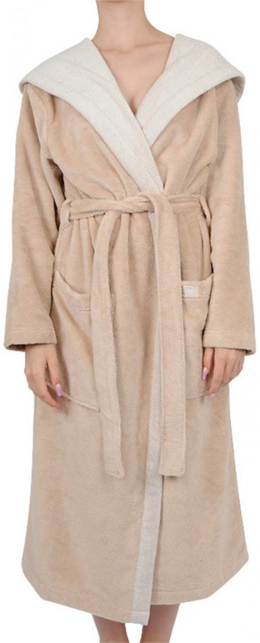 Styx hooded bathrobe beige (ZK8251)