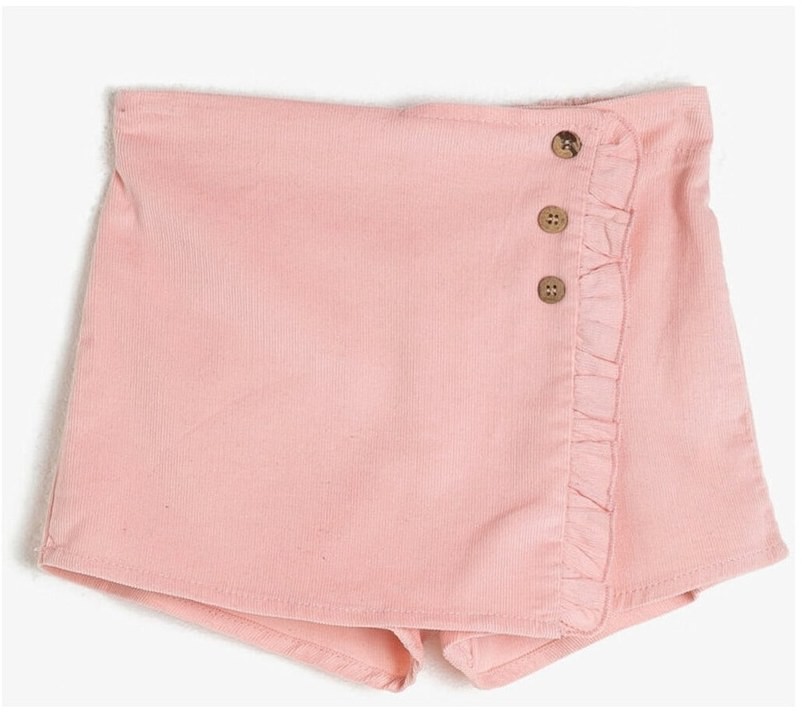Koton Baby Girl Pink Buttoned Ruffled Sort Skirt