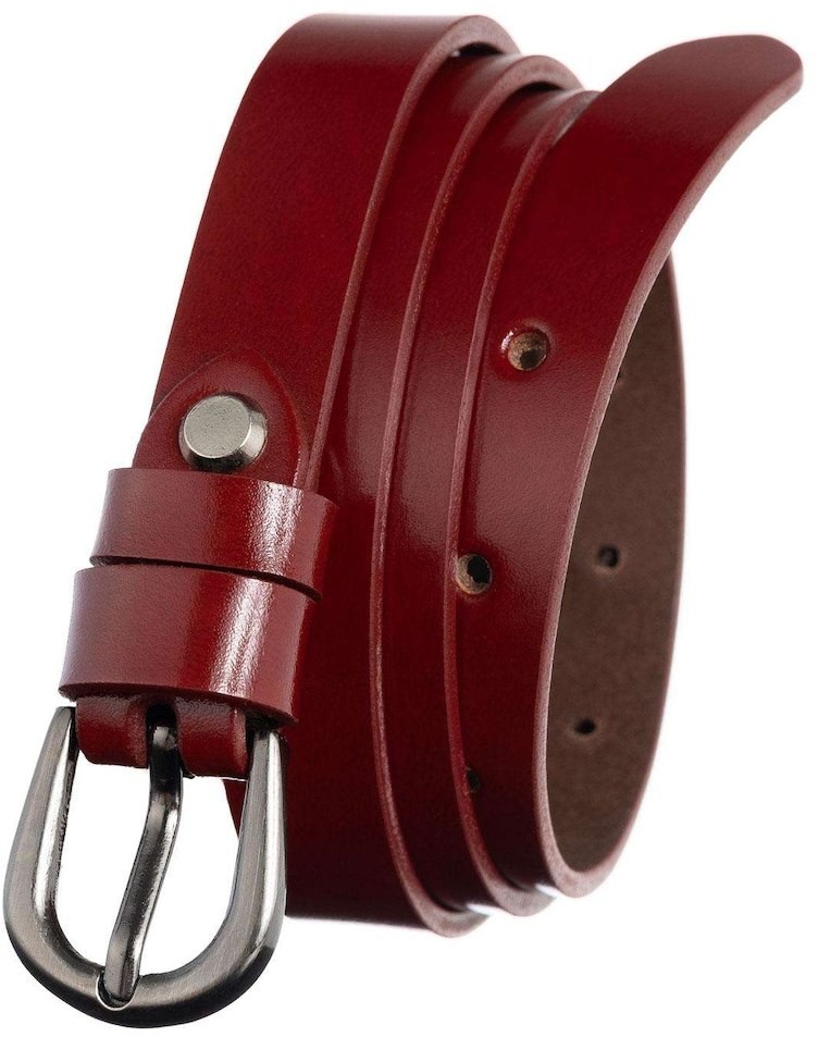 BADURA Ladies' burgundy leather belt