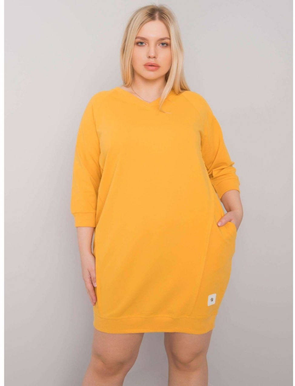 Yellow cotton dress larger size from Karissa