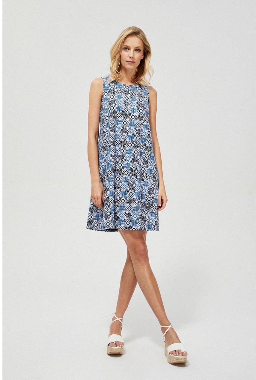 Knitted dress with a print