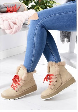 Franze beige női platform cipő