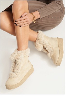 Joella beige női platform cipő