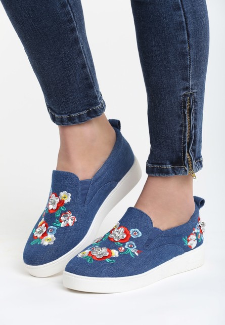 Indira tengerészkék slip-on tornacipő