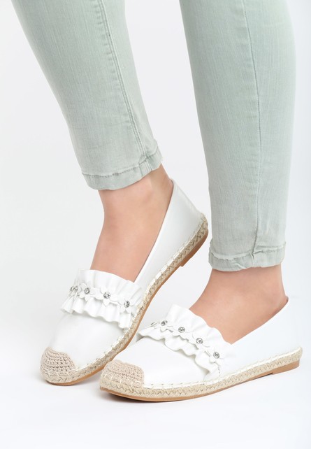 Paletones fehér női espadrilles