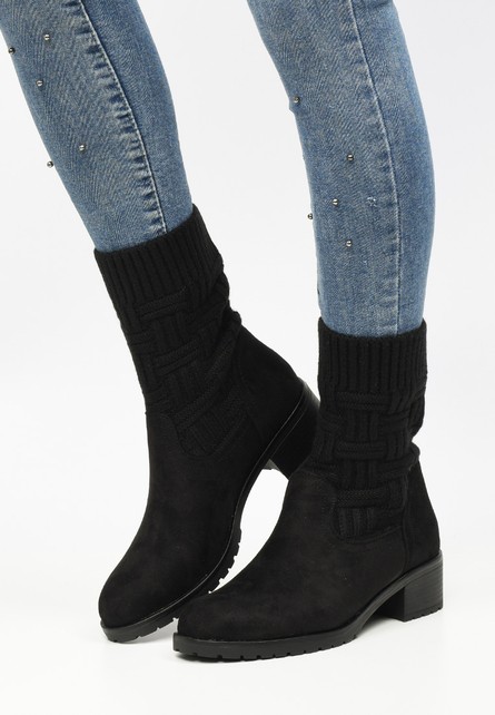 Slip-on helda fekete bokacipők