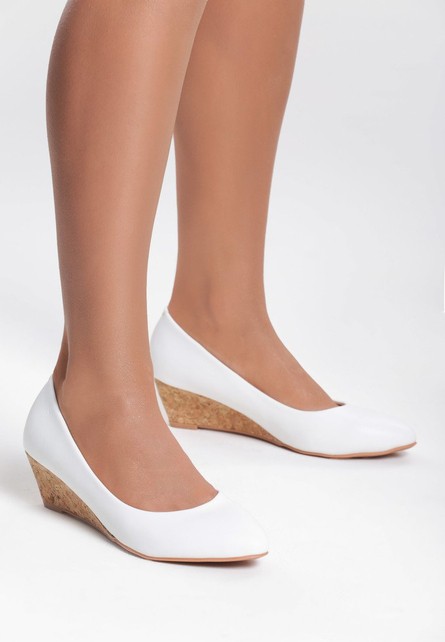 Turid fehér platform cipők
