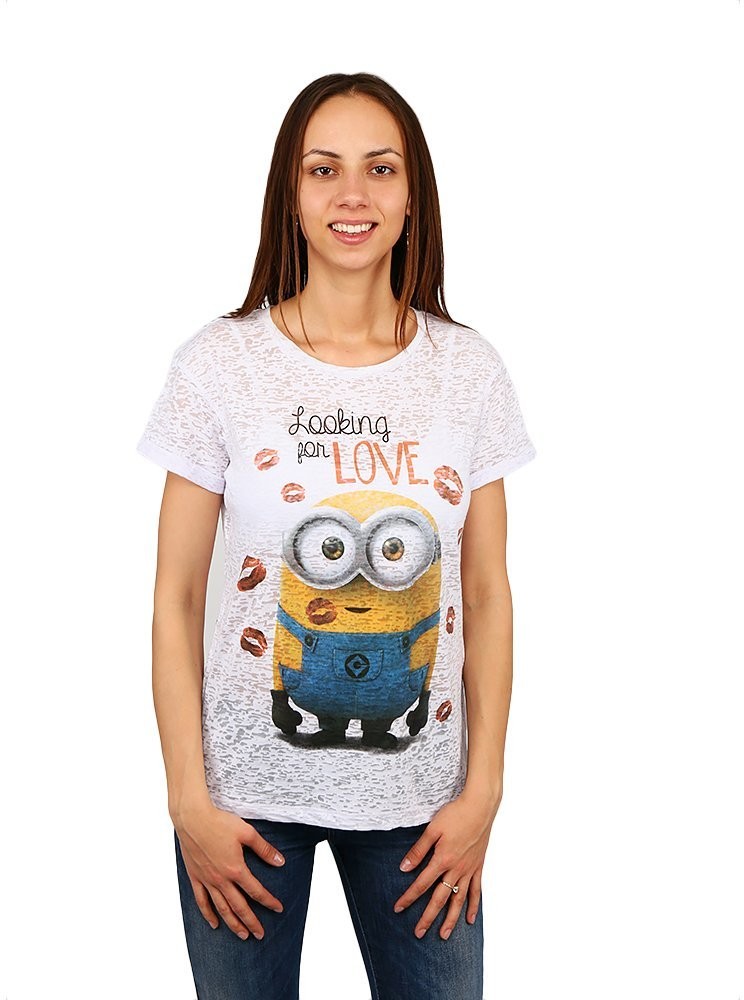 Minions Looking for Love fehér női póló