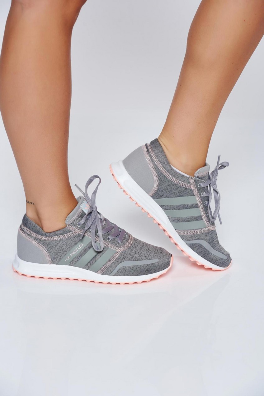 Szürke Adidas originals habtalpú sport cipő hétköznapi fűzővel köthető meg