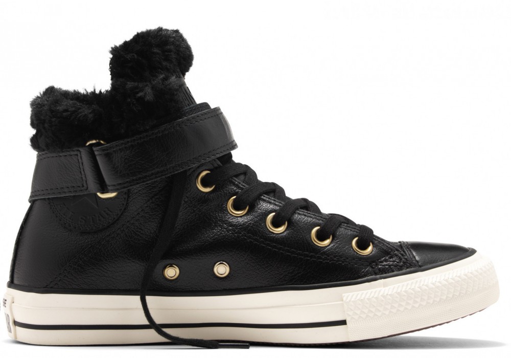 Converse fekete bôr nôi cipô  Brea szôrmével  - 36