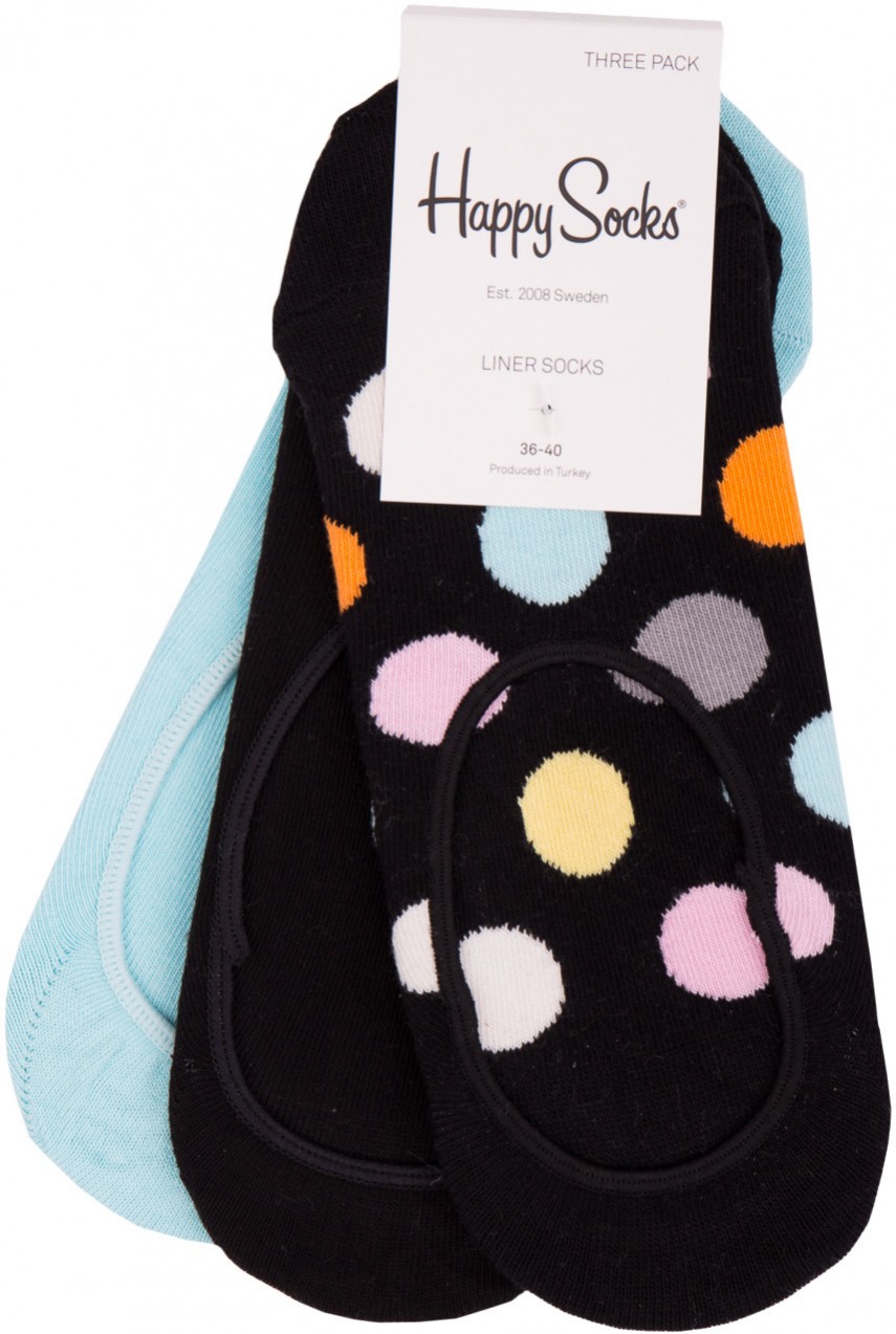 Happy Socks 3 pack szines alacsony zokni tornacipôhöz  Big Dot - 36-40