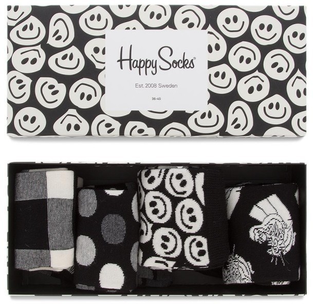 Happy Socks ajándék zokni szett Black&White  - 36-40