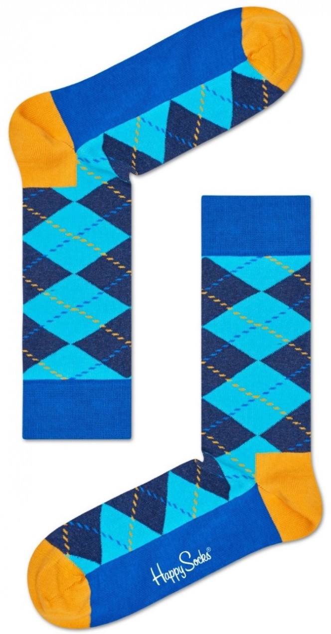 Happy Socks kék zokni, Argyle - 36-40