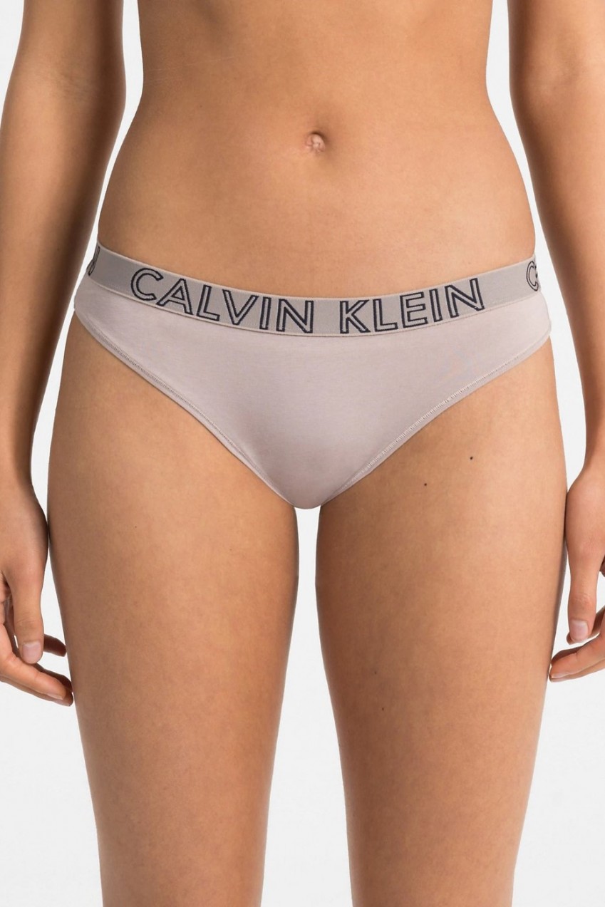 Calvin Klein bézs bugyi fekete logóval Bikini - XS