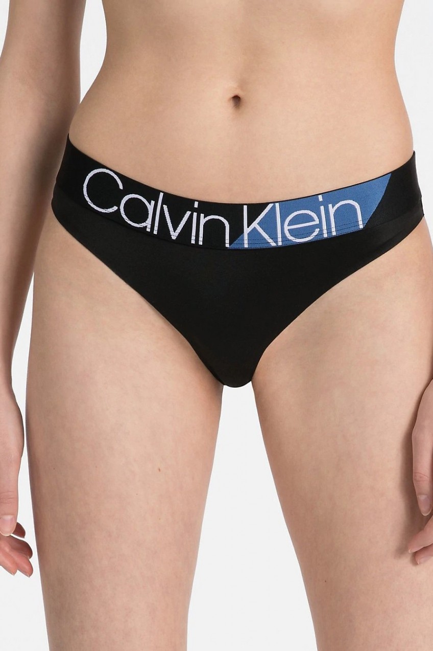 Calvin Klein fekete tanga széles gumival Thong - XS