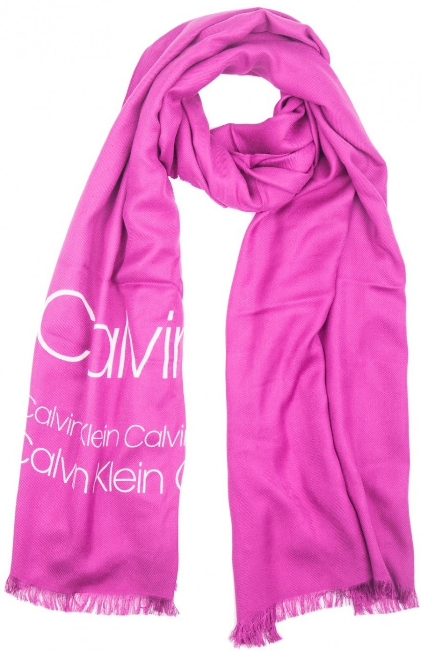 Calvin Klein fukszia sál Industrial Logo Scarf