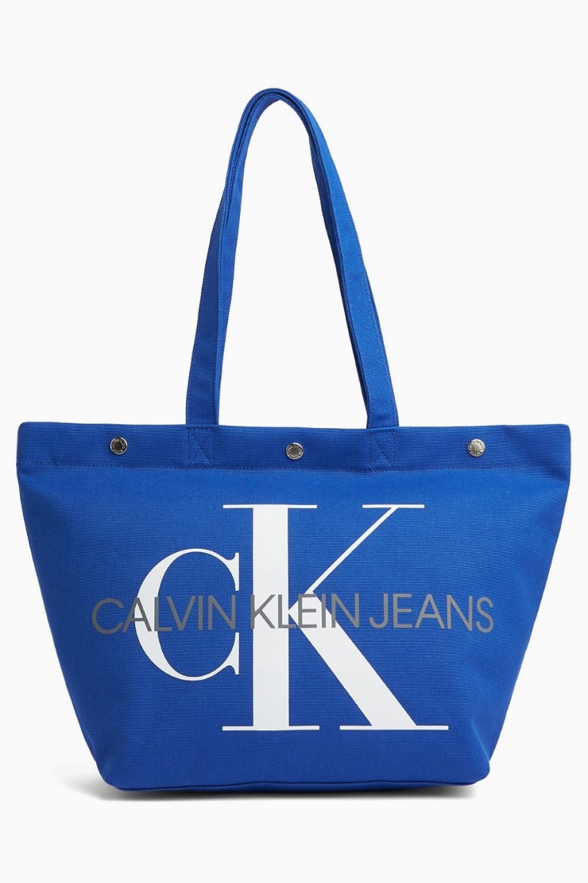 Calvin Klein kék táska Bottom Tote Monogram Nautical Blue