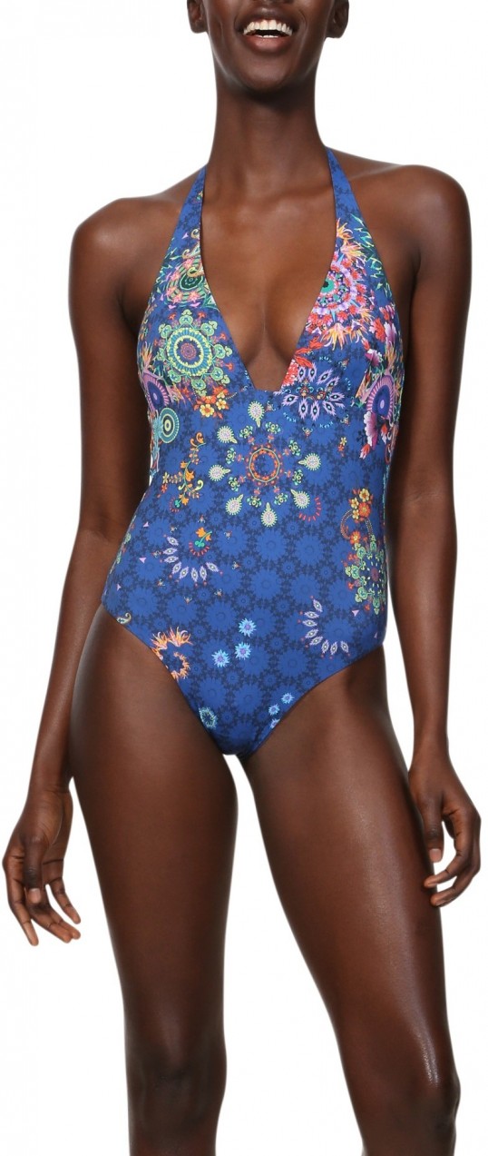 Desigual kék egyrészes  fürdőruha Biki Glen - S