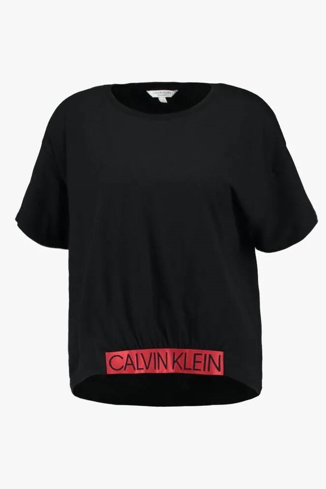 Calvin Klein fekete póló Cropped Tee PVH Black - S