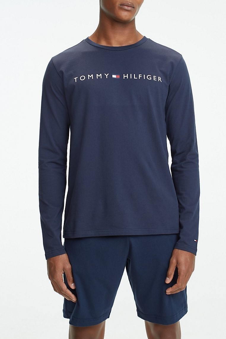 Tommy Hilfiger férfi ing CN LS Tee Logo - XL