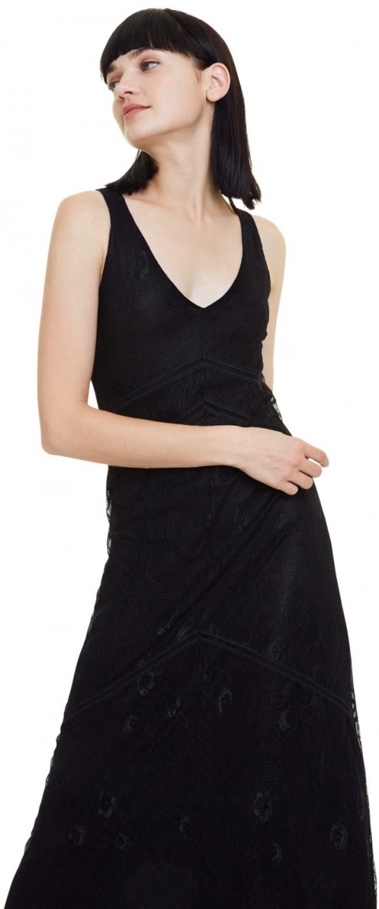 Desigual fekete maxi ruha Vest Lamar - XS
