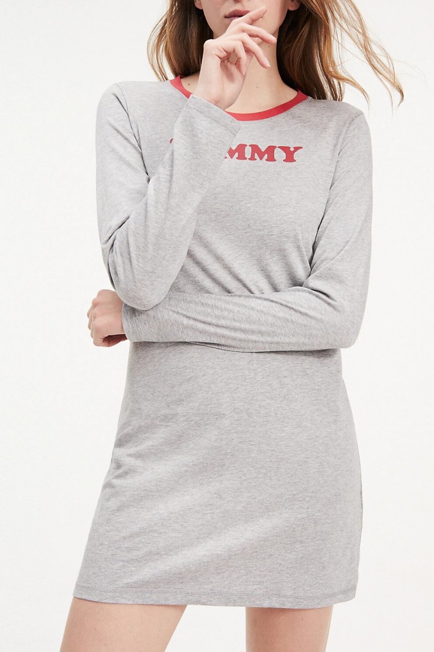 szürke ruha Nightdress LS hosszú ujjú - XS
