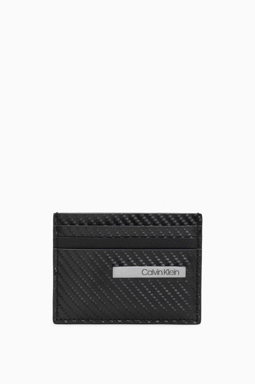 Calvin Klein fekete férfi pénztárca Carbon Leather Cardholder Black