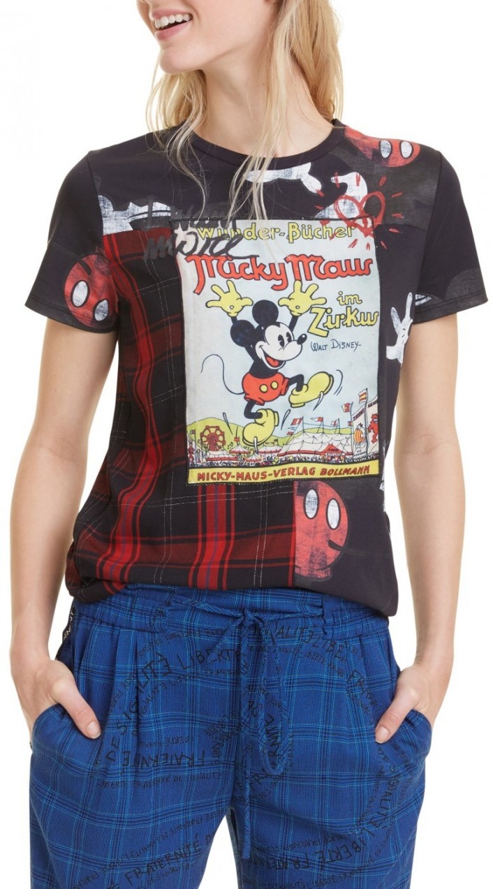 Desigual fekete póló TS Micky Maus - S