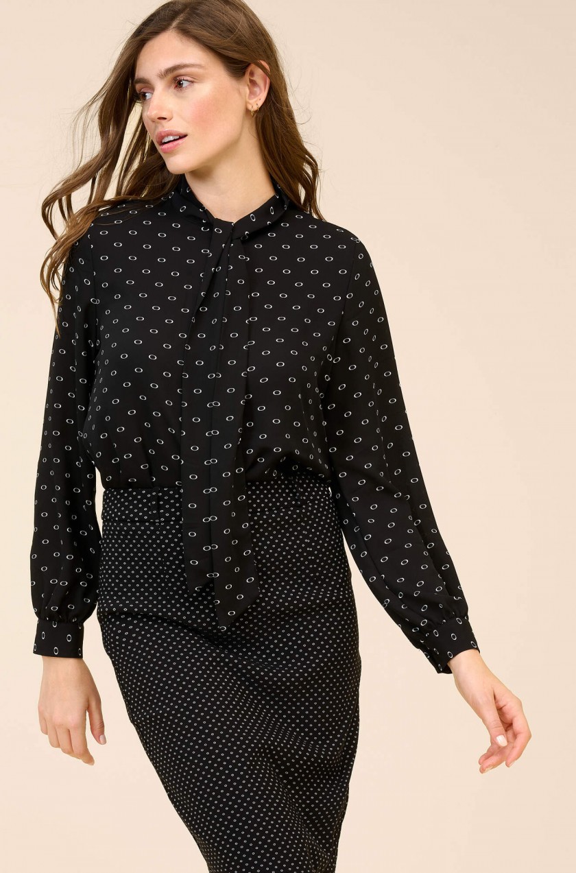 Mintás sifon blúz