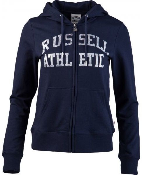 Russell Athletic CLASSIC PRINTED ZIP THROUGH HOODY Női pulóver, sötétkék, méret XS