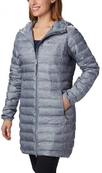 Columbia LAKE 22 DOWN LONG HOODED JACKET Női tollkabát, szürke, veľkosť S