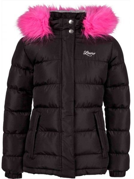 Lewro NAILA Lány steppelt kabát, fekete, veľkosť 128-134