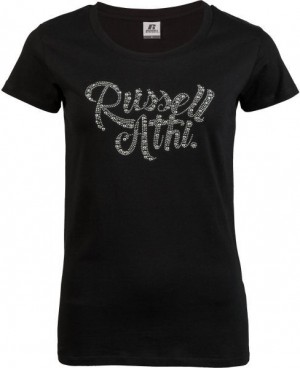 Russell Athletic STUDDED CREWNECK TEE SHIRT Női póló, fekete, méret galéria