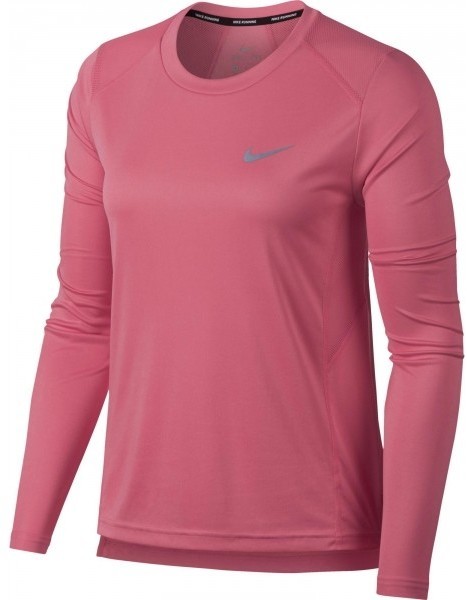Nike MILER TOP LS W rózsaszín XL - Női póló futáshoz
