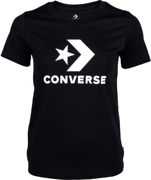 Converse STAR CHEVRON TEE Női póló, fekete, veľkosť XS